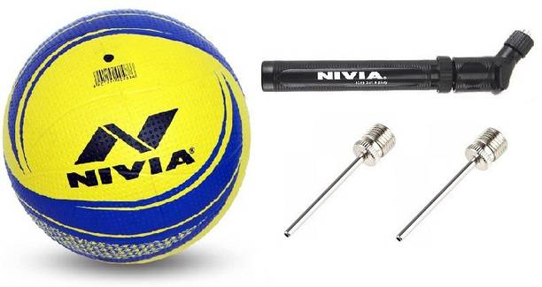 निविया Combo of Three- One 'Crater' Volleyball, One 'Double Action' pump and Two Needles- वॉलीबाल