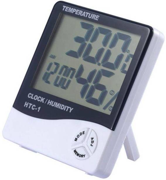 GADGET DEALS HT-1 Humidity Meter Tester + Temperature Meter + Alarm Clock + Time with Pinless Digital Moisture Measurer