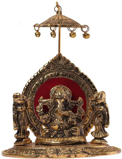 DreamKraft Riddhi Siddhi Ganesh Showpiece Metal Showpiece Idol For House Warming Gift & Home Decor Decorative Showpiece  -  20 cm