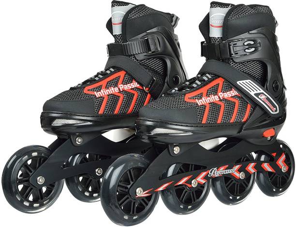 IRIS 100 mm Carbon-Steel Adjustable इन-लाइन स्केट्स साइज: 5.5-7.5 UK