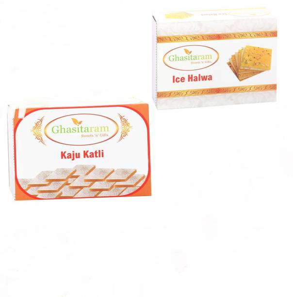 Ghasitaram Gifts Mithai Hampers - Kaju Katli and Ice Halwa Box