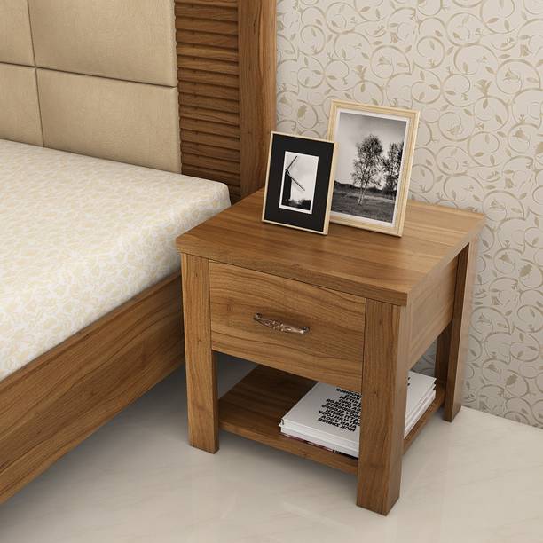 SPACEWOOD Engineered Wood Bedside Table