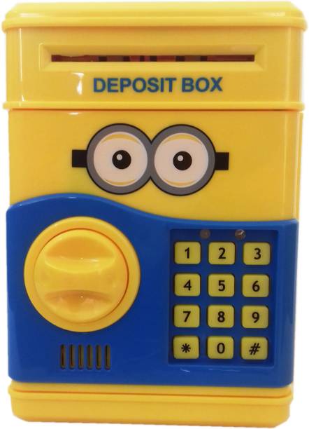 Kidoz Kingdom ELECTRONIC SAFE BANK NUMBER LOCK - MINIONS Coin Bank