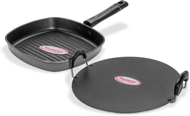 Sumeet Nonstick Insta Combo Set (Saral Tawa 30.5cm Dia + Grill Pan 22cm Dia) Non-Stick Coated Cookware Set