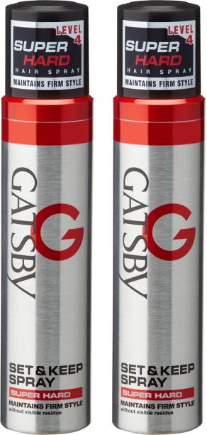Gatsby Set and Keep Spray Super Hard Pack of 2 Hair Spray