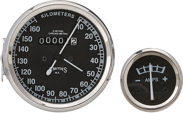 ALMOS Smith Speedometer Black Dial With Ammemeter Analog Speedometer