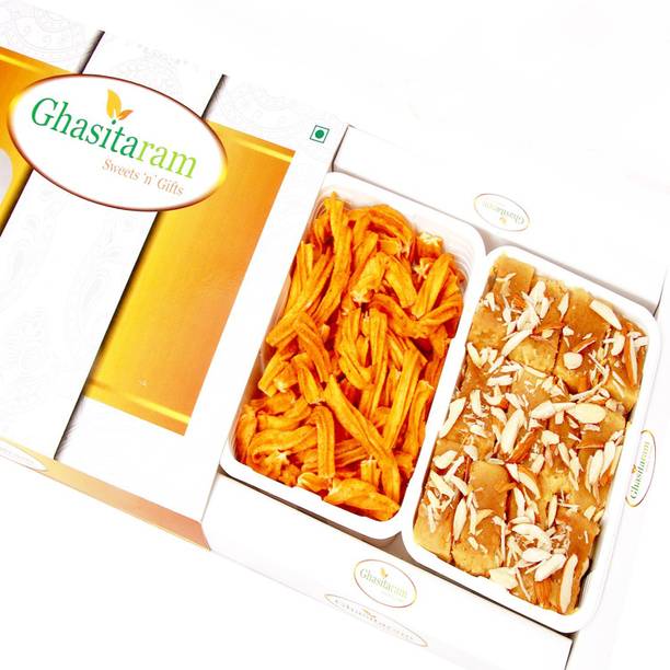 Ghasitaram Gifts Mithai Hampers - Mysore Pak and Chakli Hamper Box