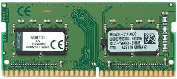 KINGSTON RAM DDR4 4 GB Laptop (2400Mhz Non-ECC CL17 SODIMM 1Rx8 PC Memory - KVR24S17S8 4)