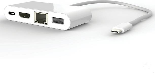 microware 4-in-1 USB 3.1 Type C Multiport Adapter Hub USB-C 3.1 to RJ45 + HDMI + Gigabit Ethernet Hub + USB-A 3.0 + Type C Charging Port for USB Type-C 3.1 MacBook, ChromeBook Pixel, Dell XPS, Lenovo YoGA 900 and Other Type C Laptops/Computers, RJ45 Gigabit Ethernet Adapter Supporting (WHITE) 4-in-1 USB 3.1 Type C Multiport Adapter Hub USB-C 3.1 to RJ45 + HDMI + Gigabit Ethernet Hub + USB-A 3.0 + Type C Charging Port for USB Type-C 3.1 MacBook, ChromeBook Pixel, Dell XPS, Lenovo YoGA 900 and Other Type C Laptops/Computers, RJ45 Gigabit Ethernet Adapter Supporting (WHITE) USB Hub