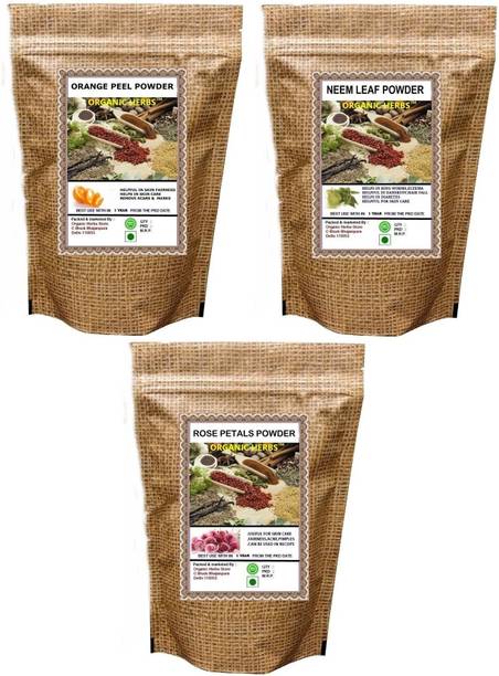 ORGANIC HERBS Orange Peel, Neem, Rose Petals powder 300 GM
