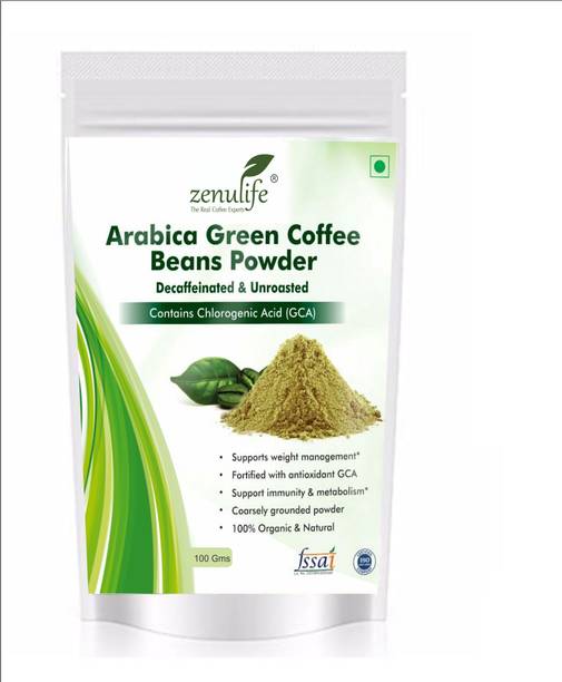 zenulife Organic Green Coffee beans Powder for Weight Management 100 GM Instant Coffee