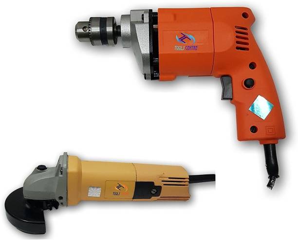 Tools Centre New Fantastic Combo With 10mm Electric Simple Drill Machine With 850W Angle Grinder Machine. Hammer Drill