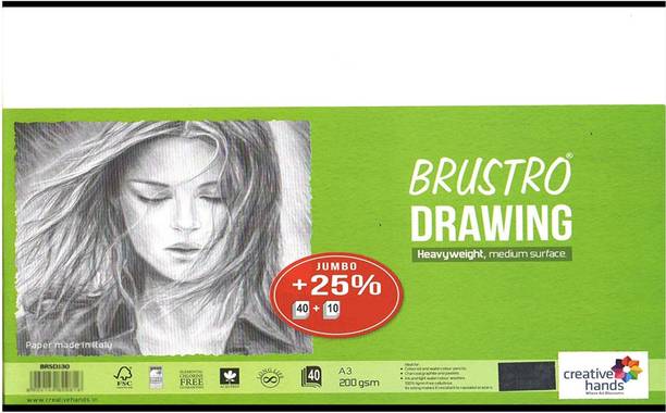 BRuSTRO Super Series Unruled A3 200 gsm Drawing Paper