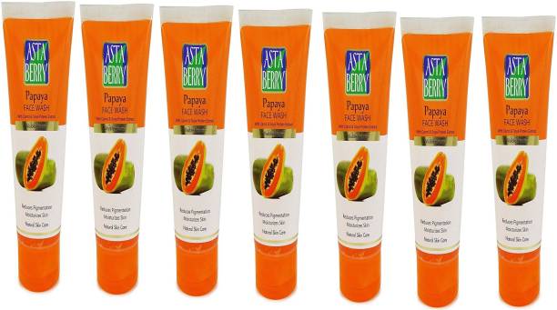 ASTABERRY Papaya Face wash 60ml(With Carrot & Soya Protein Extract) Pack of 7 Face Wash