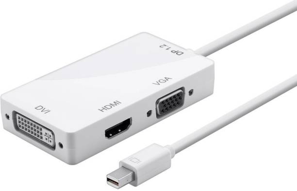 Tobo  TV-out Cable Mini DisplayPort (thunderbolt) to DVI VGA HDMI 3 In 1 Adapter, Moniko DisplayPort Adapter for MacBook Air MacBook Pro iMac Mac Mini Microsoft Surface Pro- White