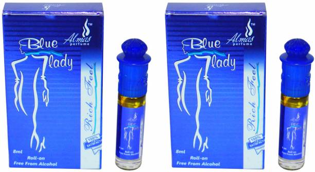 Almas Blue Lady Pocket Perfume. Floral Attar