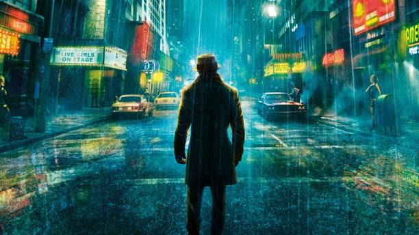 Watchmen rorschach night streets urban neon Wall Wall Poster Print on Art Paper 13x19 Inches Paper Print