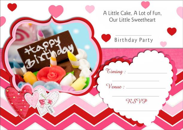 Askprints Birthday Metallic card Invitations with Envelopes - Kids Birthday Party Invitations for Boys or Girls (25 Count) BIC-501 Invitation Card