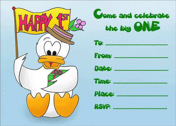 Askprints Birthday Metallic card Invitations with Envelopes - Kids Birthday Party Invitations for Boys or Girls (25 Count) BIC-501 Invitation Card
