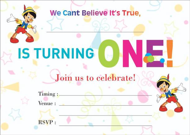 Askprints Birthday Metallic card Invitations with Envelopes - Kids Birthday Party Invitations for Boys or Girls (25 Count) BIC-501 Invitation Card