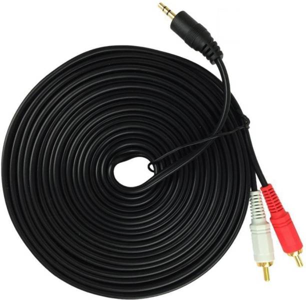 DazzelOn  TV-out Cable 5 Meter 3.5mm Male To 2 RCA Male Stereo Audio Cable For Tablet, Mobile, MP3 Player, Computer, TV