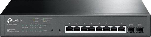TP-link JetStream 8-Port Gigabit Smart PoE Switch with 2 SFP Slots T1500G-10PS (TL-SG2210P)