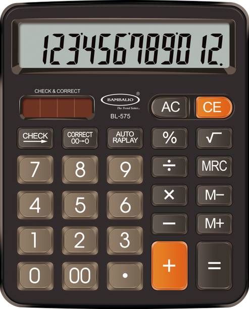 BAMBALIO bl-575 12 Digits Electronic Calculator With Diamond Cut Big Keys BL-575 Basic  Calculator