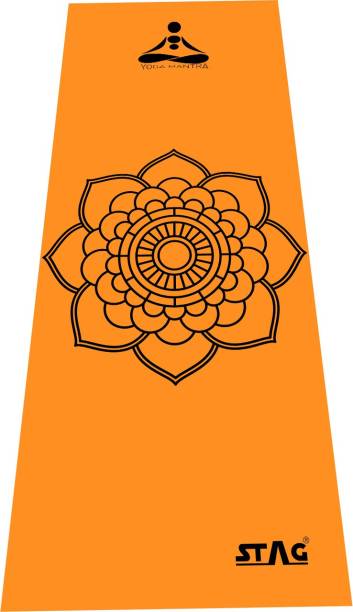 STAG PRINTED YOGA MAT WITH BAG Orange 6 mm Yoga Mat