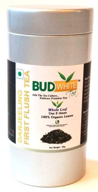 BudWhite Darjeeling First Flush - 50 G Loose Tin Unflavoured Black Tea Plastic Bottle