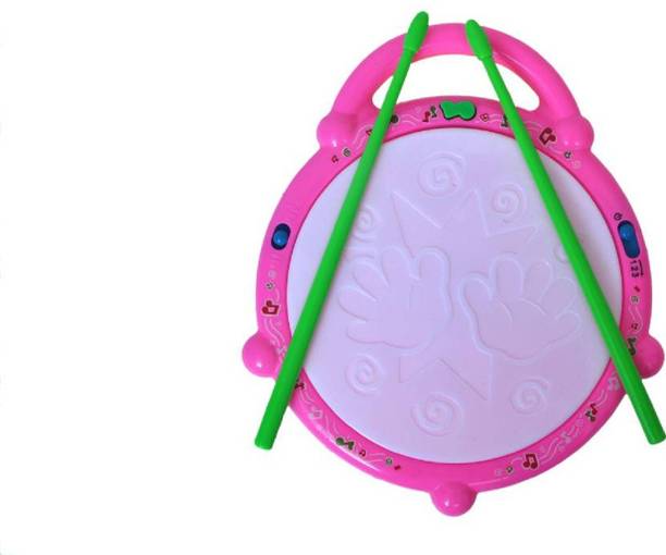 INFINITY Musical Flash Drum with 2 Sticks Light Sound Battery Operated Gift Toy for Kids RDX-7