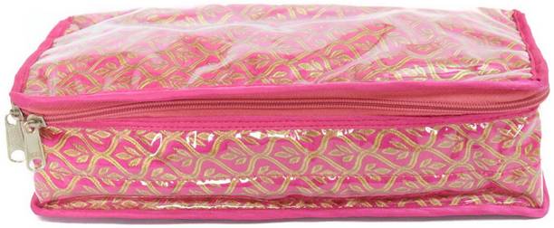 iShine 1 pc Locker Bangles Kangan Necklace Payal Organizer Jewelry Pouch Imitation (Raani Pink) Jewellery Vanity Box