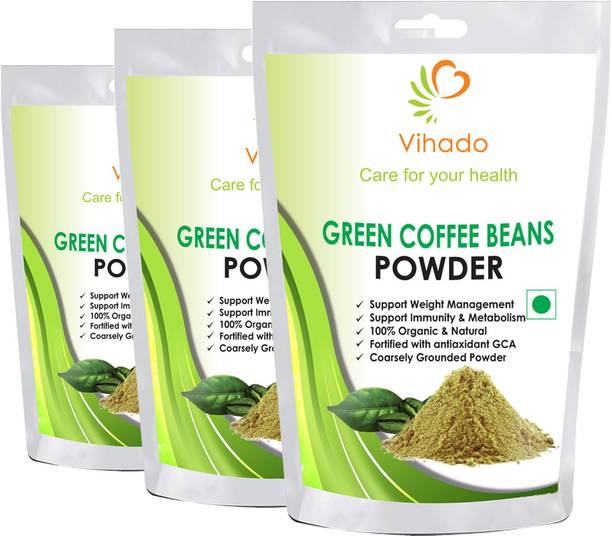 Vihado Organic Green Coffee beans Powder for weight loss (pack of 3) Instant Coffee