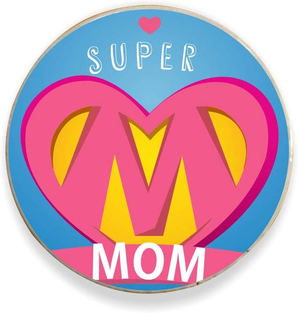 जिफ्टमेट Giftsmate Birthday Gifts for Mom Super Mom Fridge Magnet - Round फ्रिज मैग्नेट 1 का पैक
