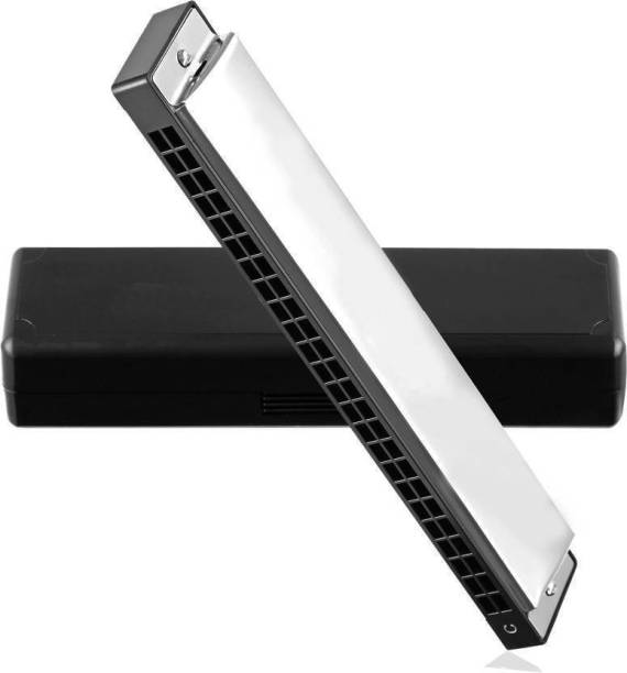 HIMANSHU MUSICALS HARMONICA Mouth Organ 24 Holes 48 Tones C Key With White Box (Silver)