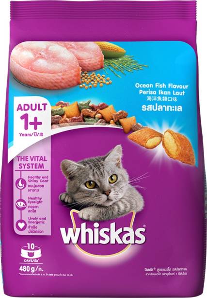 Whiskas Adult (+1 year) Ocean Fish 0.48 Kg Dry Adult Cat Food