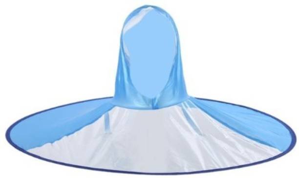 Satyam Kraft UFO foldable Raincoat/folding umbrella/Hat Umbrella for Rain(FREE SIZE) (Blue) Umbrella