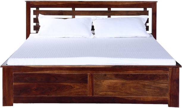Flipkart Perfect Homes PureWood Sheesham King Hydraulic Bed