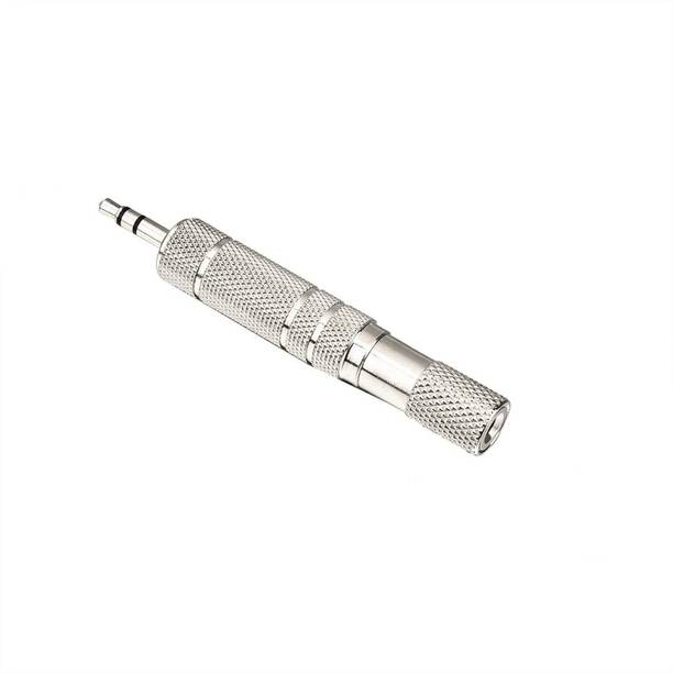 SeCro 3.5mm 1/8 inch TRS Plug to 6.35mm 1/4 inch Jack and 3.5mm female to 6.35 male plug Nickel Plated Set Audio Stereo Converter Headphone Adapter