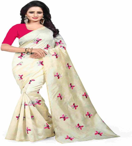 Bhuwal Fashion Embroidered Bollywood Cotton Silk Saree