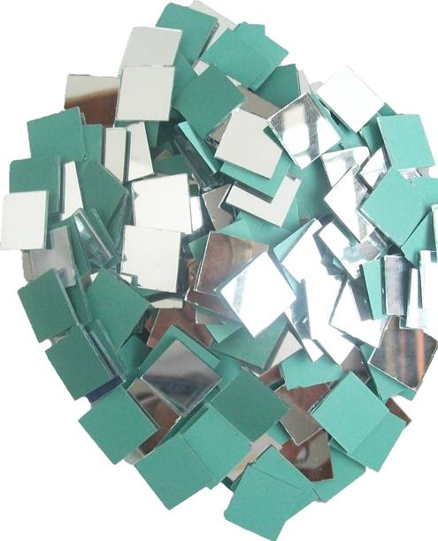 Hglass Square shape Small Glass Beads, used for Art & Craft. Also used in Embroidery work like Butta on Blouse, Pallu or Dupatta. (11 MM & 500 pcs QTY)