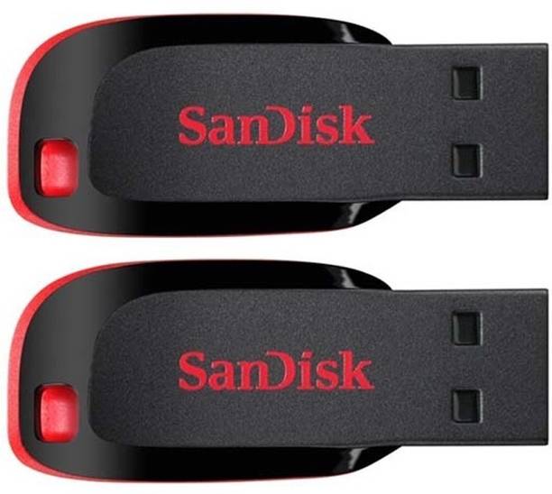 SanDisk Cruzer Blade Usb Flash Drive (Pack Of 2) 32 GB Pen Drive Compatible with Desktop Computer, Audio Player, Television, Laptop USB 2.0 Plastic Case