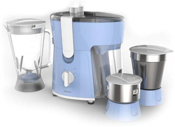 PHILIPS HL7576/00 Daily Collection 600 W Juicer Mixer Grinder (3 Jars, Celestial Blue & Bright White)