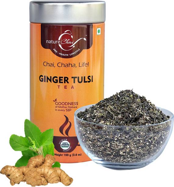 Nature Chai GINGER TULSI TEA - TIN CAN Ginger Tea Tin