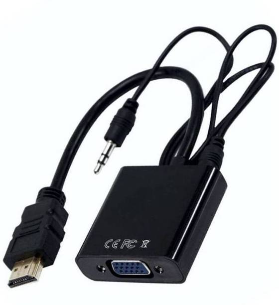 microware  TV-out Cable 1080P HDMI to VGA Converter With 3.5mm Aux Audio Cable HDMI Male to VGA Female Adapter Cable for HDTV DVD TV Box