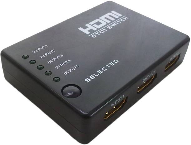 CE  TV-out Cable HDMI 5x1 5 Port Switch/Switcher with IR Remote Support 3D with Power Adapter