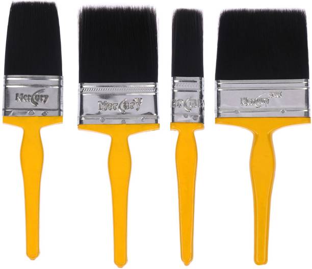 Mercury Wall Paint Brush Multicolour Set of 4 (4" + 3" + 2" + 1") Synthetic Round Paint Brush