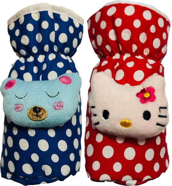 FIRST TREND High Quality Daily use attractive Teddy Cotton Bottle Cover (Multicolor)