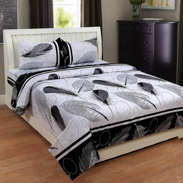 Panipat Textile Hub 140 TC Microfiber Double Printed Flat Bedsheet