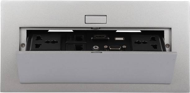 ANDTRONICS Hydraulic Pop Up Box / Cable Cubby with HDMI, Audio, LAN, USB & Power Ports 12 A Three Pin Socket