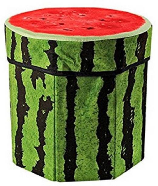 AKR 3D- CUTE CARTOON WATERMELON FOLDING STORAGE ORGANIZER CUM STOOL WITH INNER INFLATABLE STOOL PLUS AIR FILLED SOFT COMFORT SEAT WITH PUMP Living & Bedroom Stool